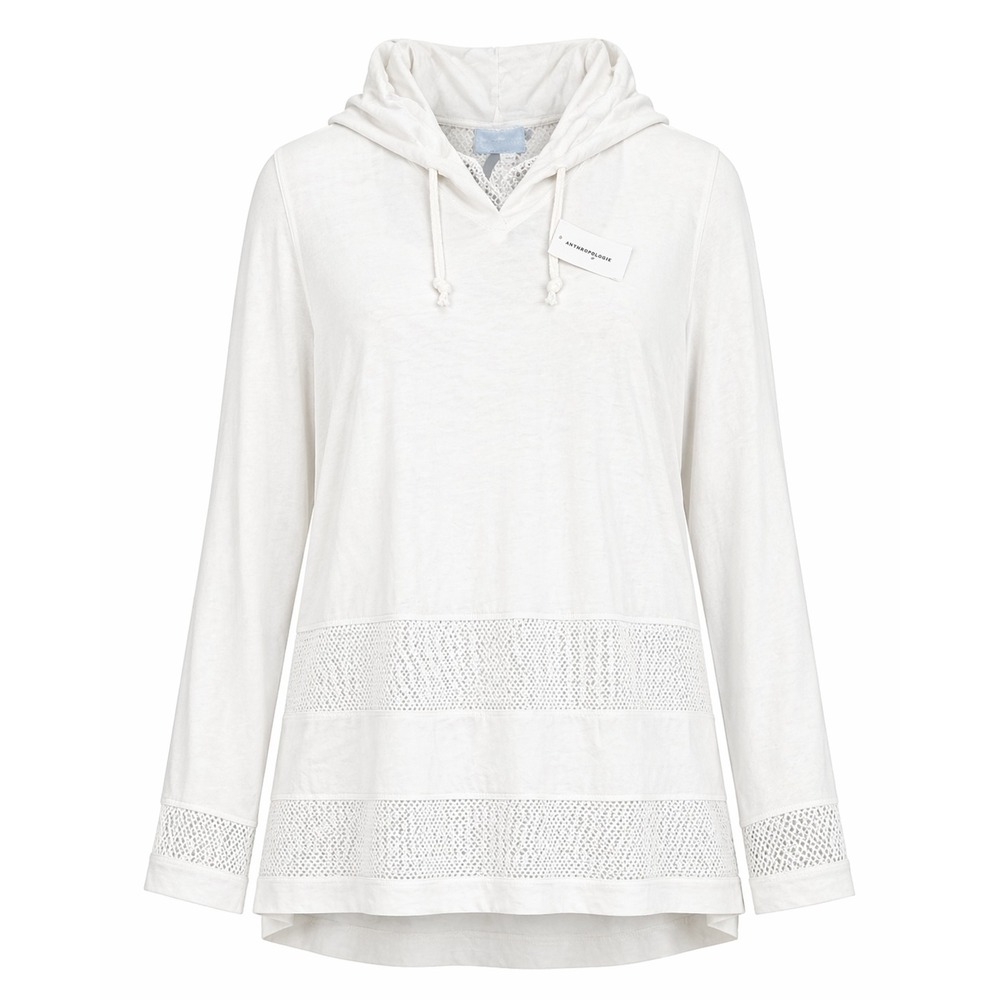 Sunday Women Hoodie XL White Mesh Panel Lightweight‎ Athleisure Clean Girl NWT